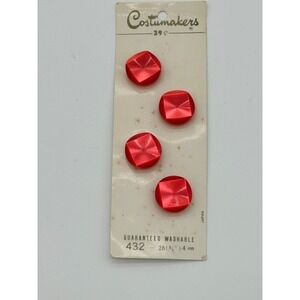 Costumakers Buttons Sewing Notions Vintage Red 3/4‎ inch